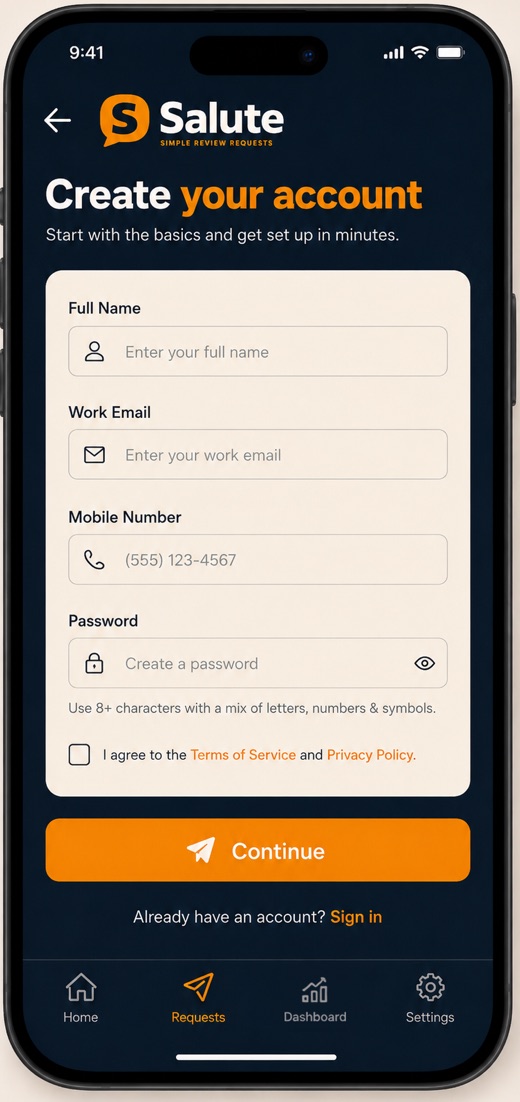 Step 1: create your account